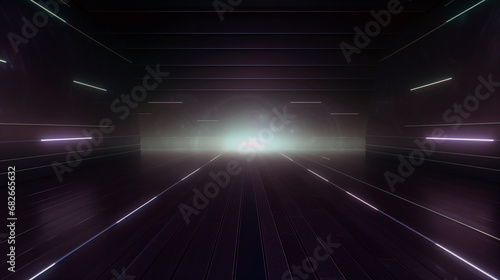 tunnel of light with running light walls © Binary Studio