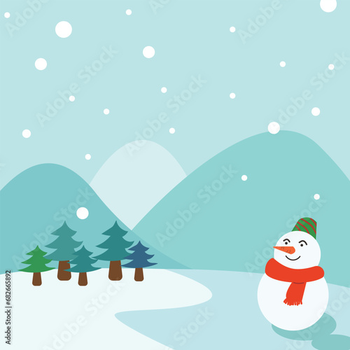 christmas card with snowman