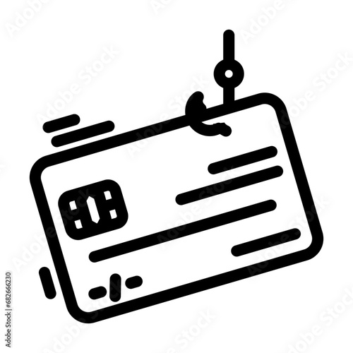 credit card fraud bank payment line icon vector. credit card fraud bank payment sign. isolated contour symbol black illustration