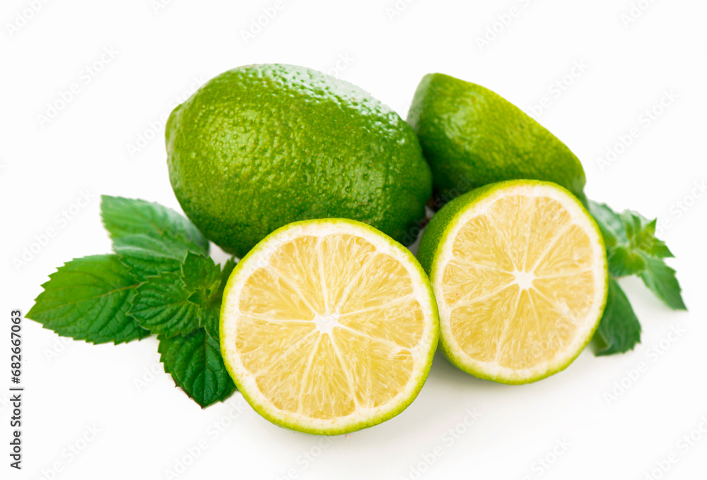 Half of lime citrus fruit. Lime cut isolated on white Half of lime citrus fruit. Lime cut isolated on white