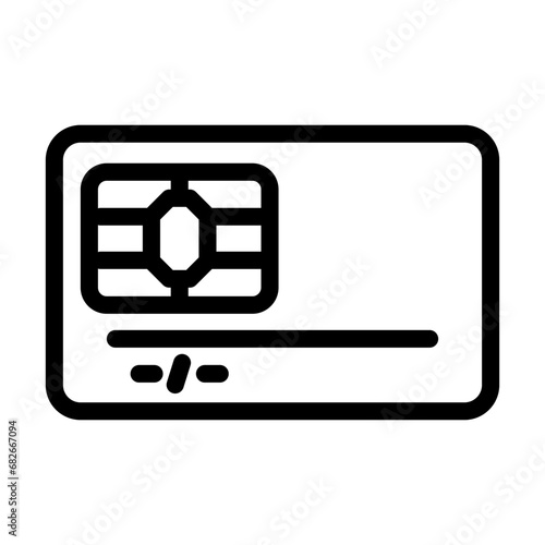 emv card bank payment line icon vector. emv card bank payment sign. isolated contour symbol black illustration