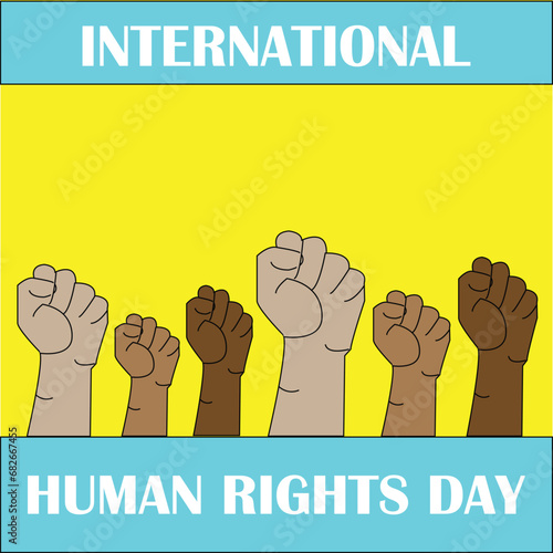 International human rights day. Hands up. Abstract banner,poster ect.Vector illustration eps file.