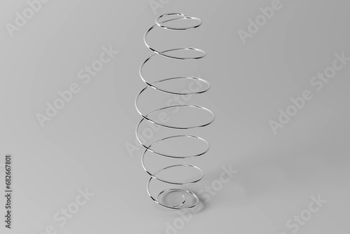 mattress pocket spring coil 3d render illustration silver