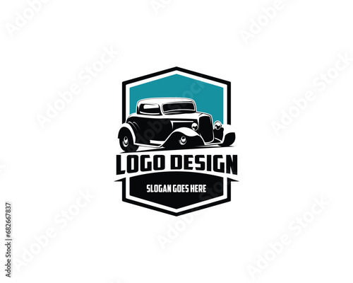 1932 Ford Caupe. Isolated white background appears from the side in a very stunning style. best for logo, badge, emblem, icon, sticker design. available in eps 10
