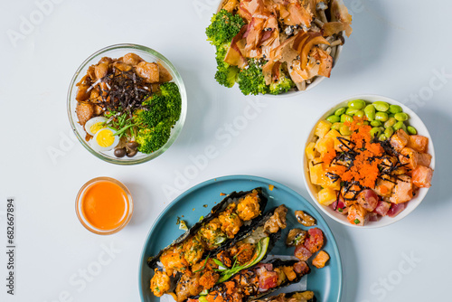A plate of food with meat and vegetables.
