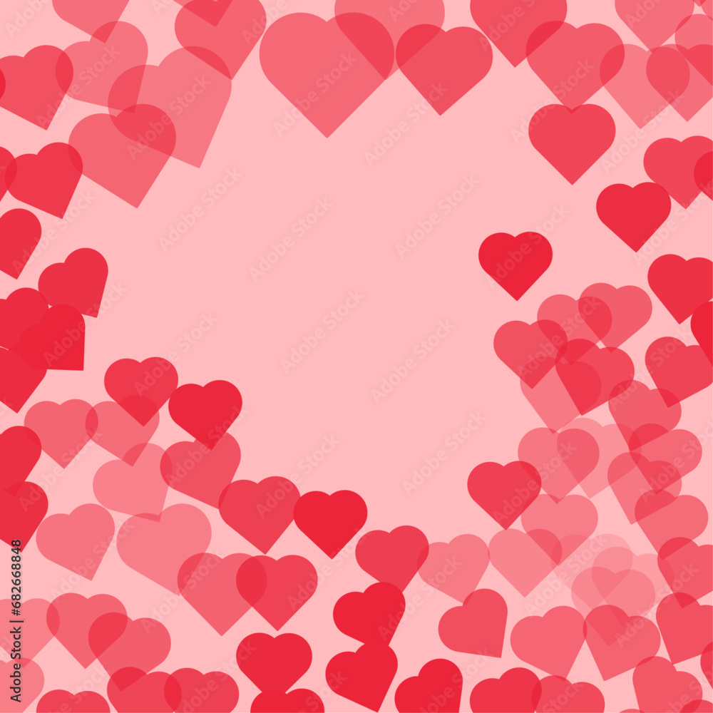 frame of red hearts vector illustration