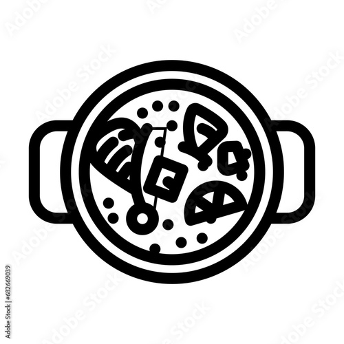 bouillabaisse french cuisine line icon vector. bouillabaisse french cuisine sign. isolated contour symbol black illustration