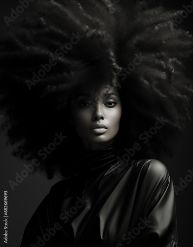Great looking afro haired woman with big afro hair.