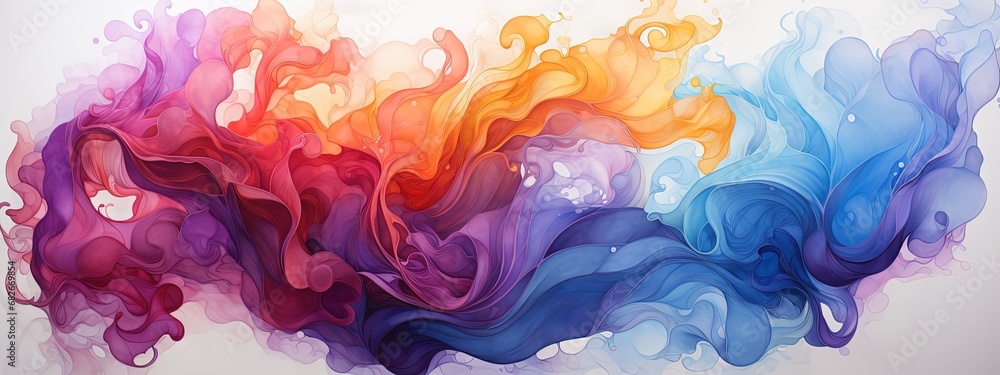 Vibrant Swirl of Colors: Abstract Creation with Dynamic Movement and Fluidity