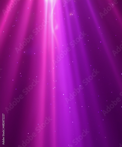 Purple rays and pink light beame with glitter light. generative AI