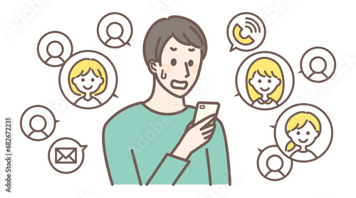 a man confused with how many peopel in dating app