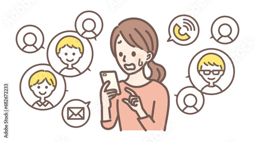 a woman confused with how many peopel in dating app