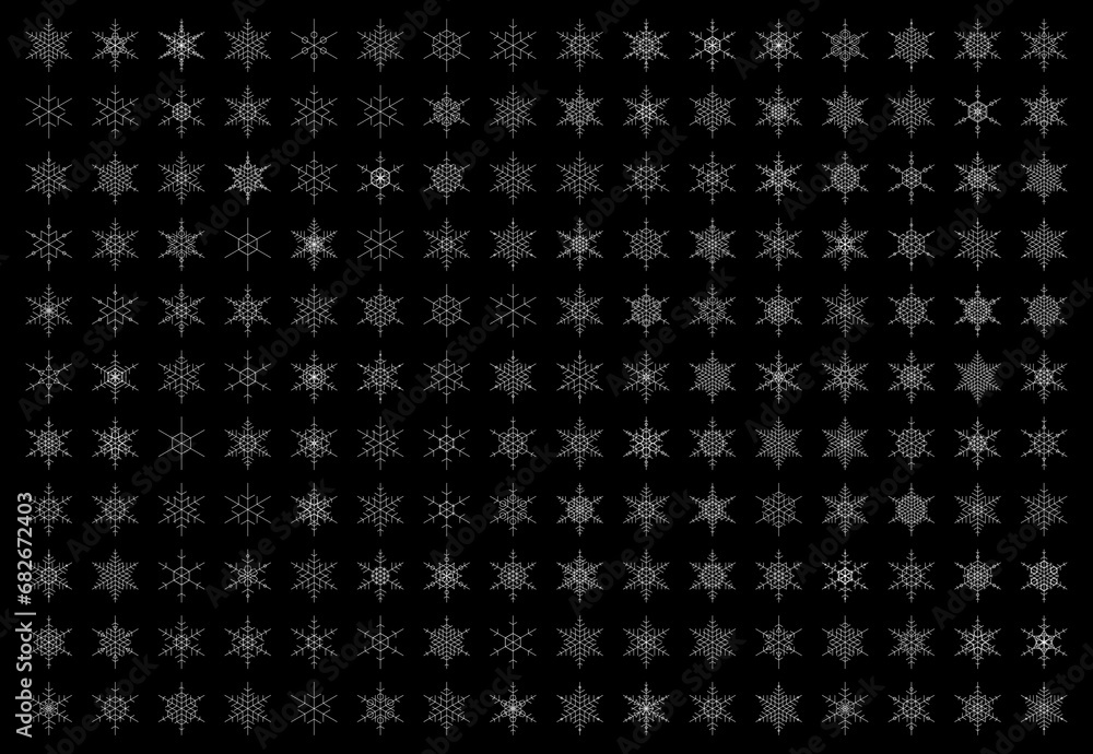 Set of snowflakes icons for wallpaper, wrapping paper, Christmas holiday elements. Set of snowflakes icons for wallpaper, wrapping paper, Christmas holiday elements.