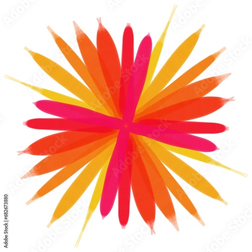 Creative abstract red yellow flower logo design template illustration.