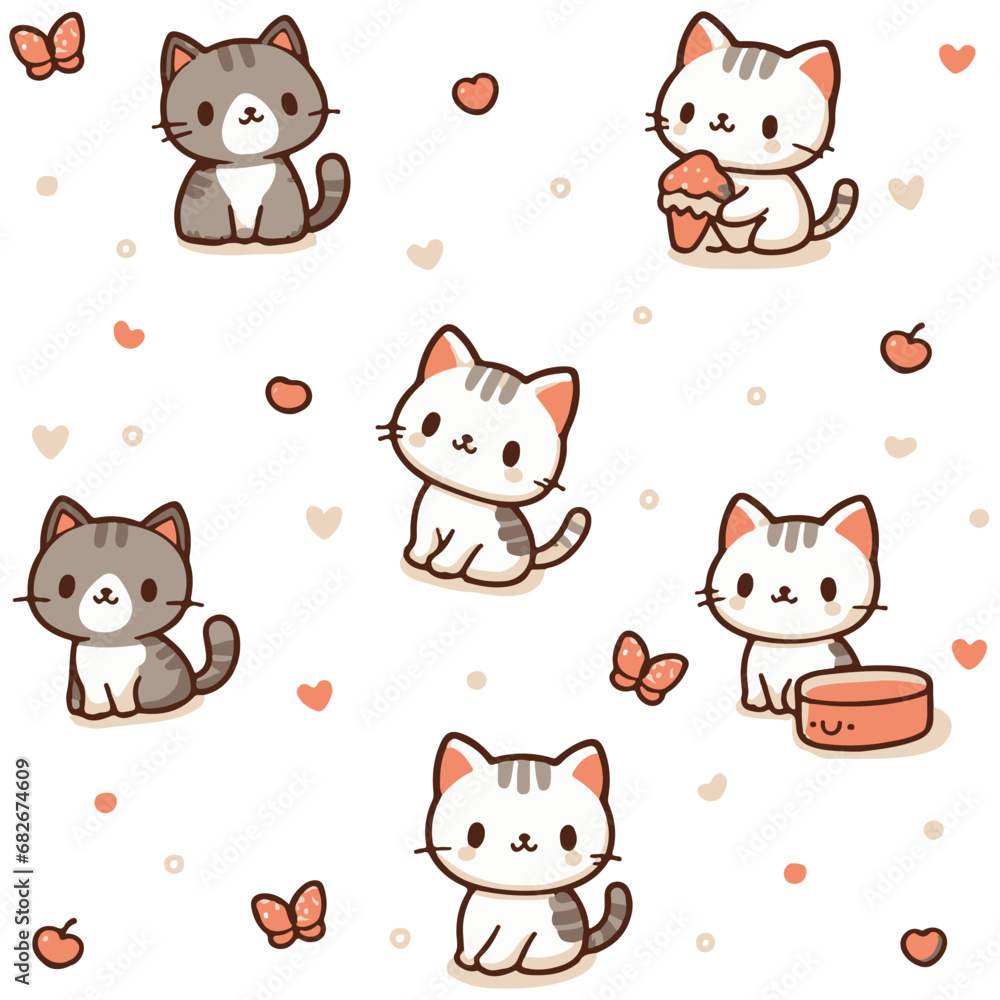 seamless pattern with cartoon cats seamless pattern with cartoon cats