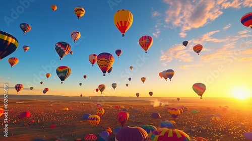 a group of hot air balloons in the sky