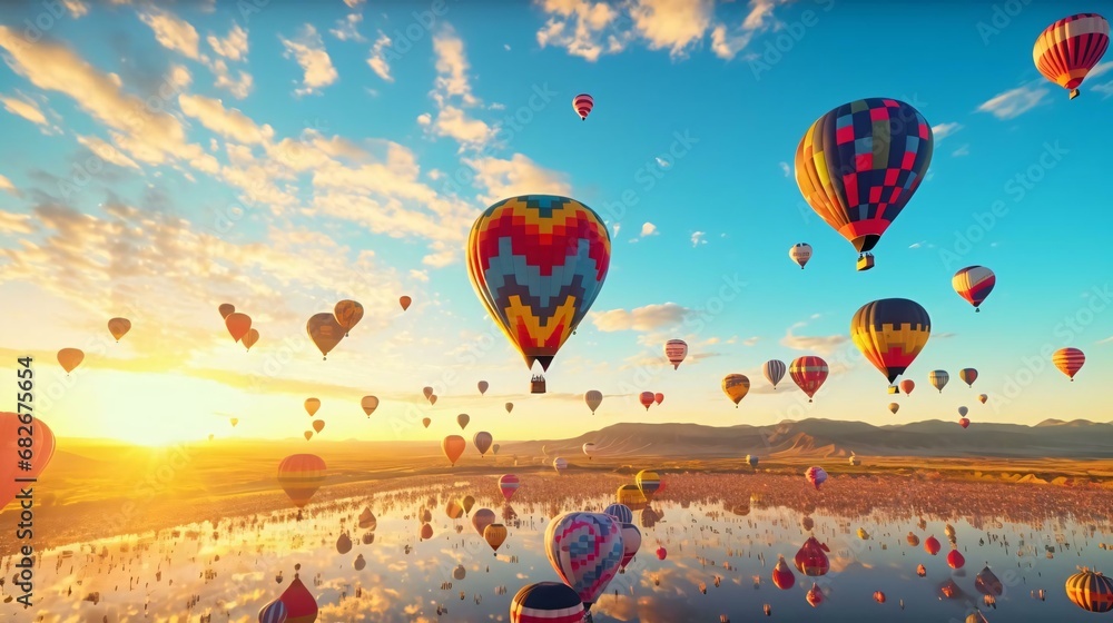 a group of hot air balloons in the sky a group of hot air balloons in the sky