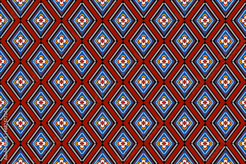 Ethnic handmade beautiful art. Ethnic abstract floral art . folk embroidery, Peruvian, Indian, Asia, Moroccan, Turkey, and Uzbek style. Aztec geometric art ornament print.