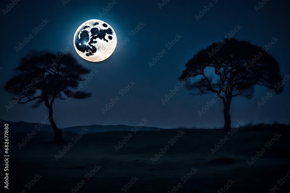 landscape with moon