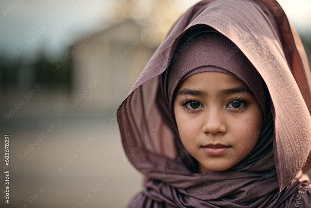 a girl wearing a hijab looking beautiful in Islamic culture a girl wearing a hijab looking beautiful in Islamic culture
