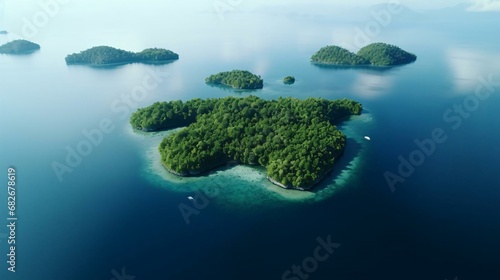 an aerial view of islands