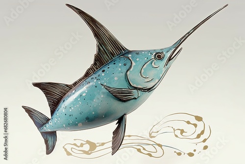 stain blue swordfish