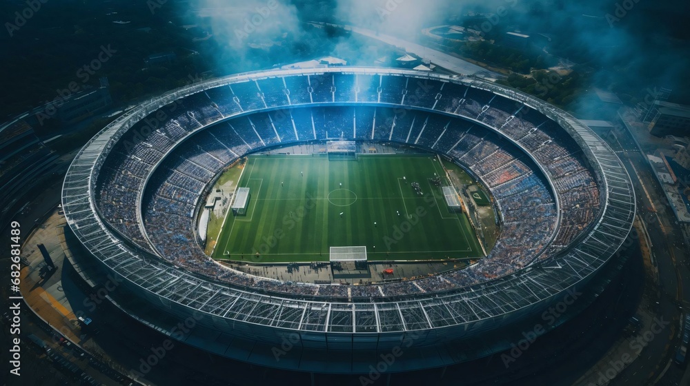 an aerial view of a stadium