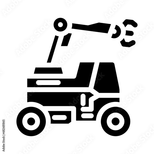 mobile robot autonomous delivery glyph icon vector. mobile robot autonomous delivery sign. isolated symbol illustration