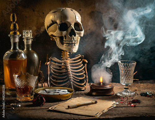 酒と煙草と賭博と骸骨 photo