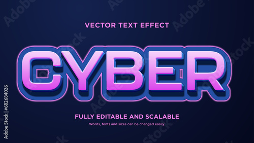 cyber purple text effect editable