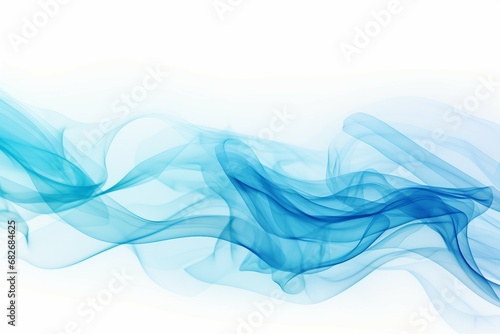 Blue and Turquoise Smoke Trails on white background.