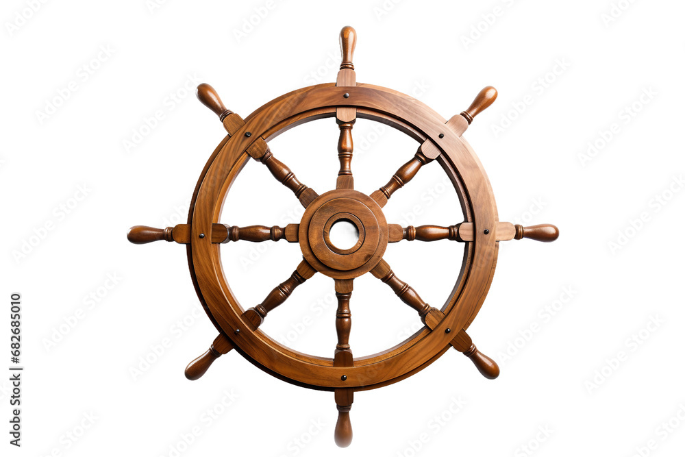 Ship's Wheel White on a transparent background
