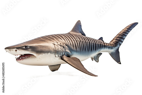 Tiger Shark Solo in White on a transparent background