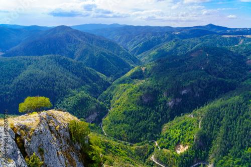 Obraz na płótnie Buynovo River Gorge landscape, from the Eagle Eye w salonie
