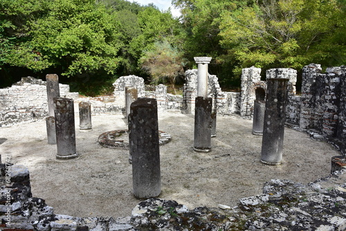 ruins of ancietn port city Butrint in Albania photo