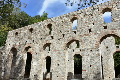 ruins of ancietn port city Butrint in Albania photo