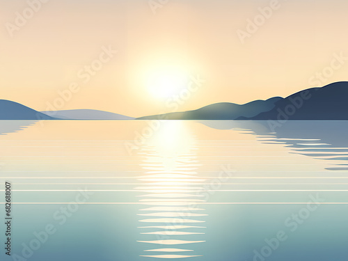 海からの日の出の風景
