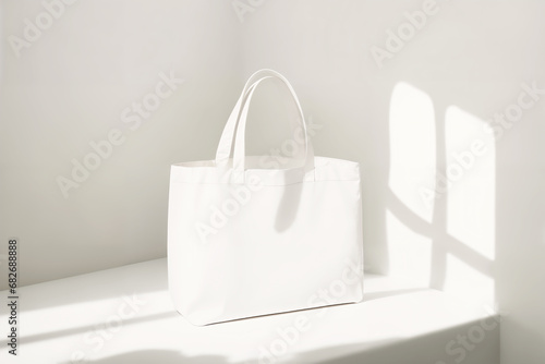 Mockup of a white tote bag for designers and merchants 