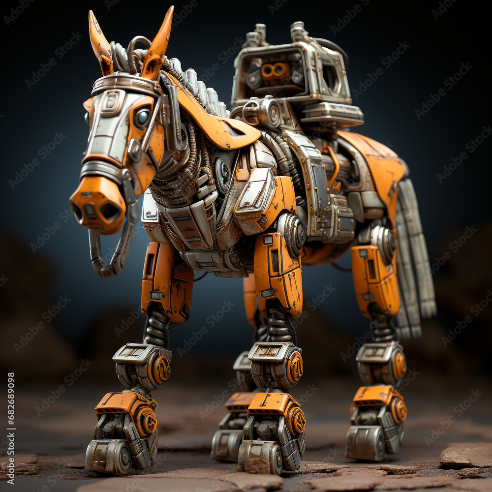 donkey 3D cartoon robot