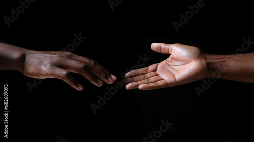 Hand reaching out to another hand  concept for help and support groups and uplifting society