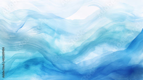 Abstract watercolor background. Blue and white colors. Digital art painting.