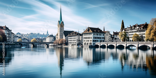 Zurich, largest city in switzerland,Zurich, Switzerland, Cityscape, Urban Life, Swiss City, Lake Zurich, Limmat River, Alpine City, Financial Hub, city view with river photo