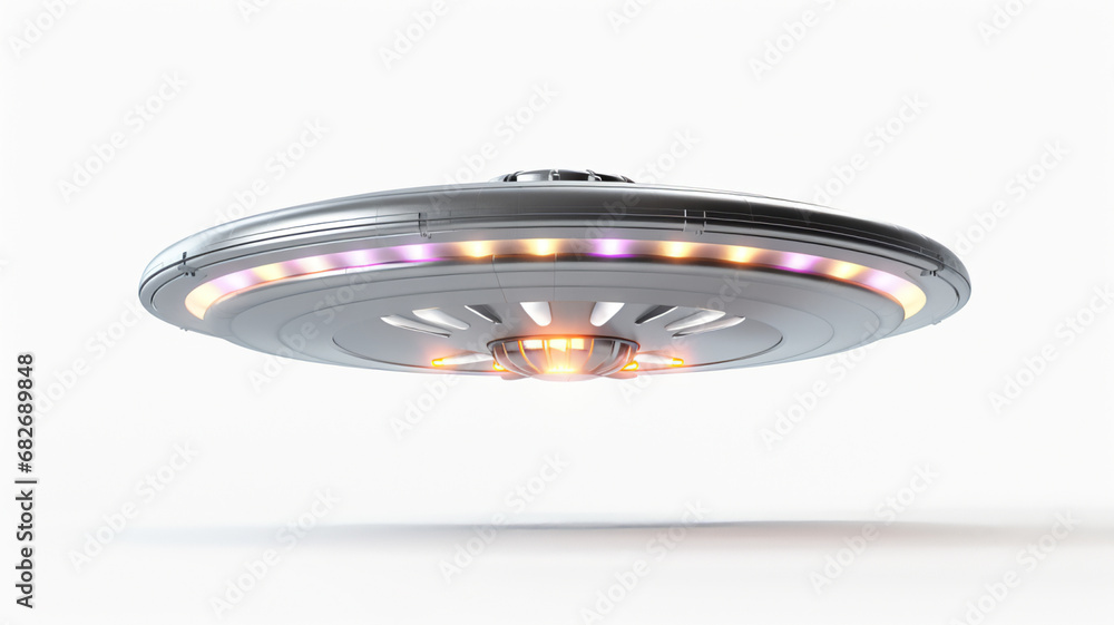 UFO on white background, AI Generative. UFO on white background, AI Generative.