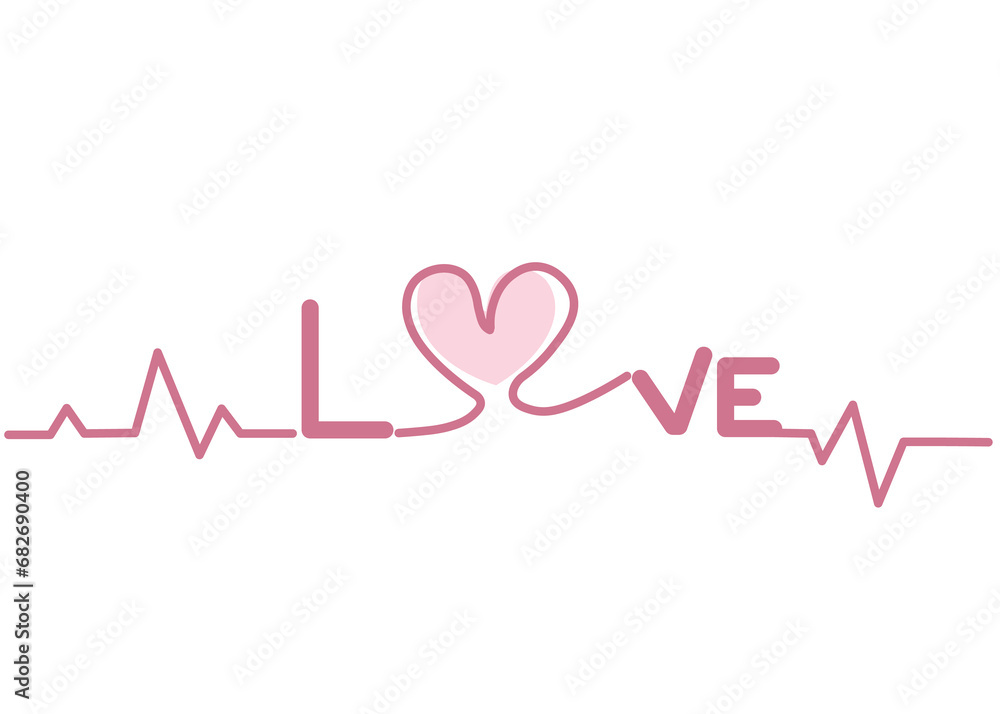 A heart of love filled with beautiful emotions. Style 1 ,Line art ,Colour  pink