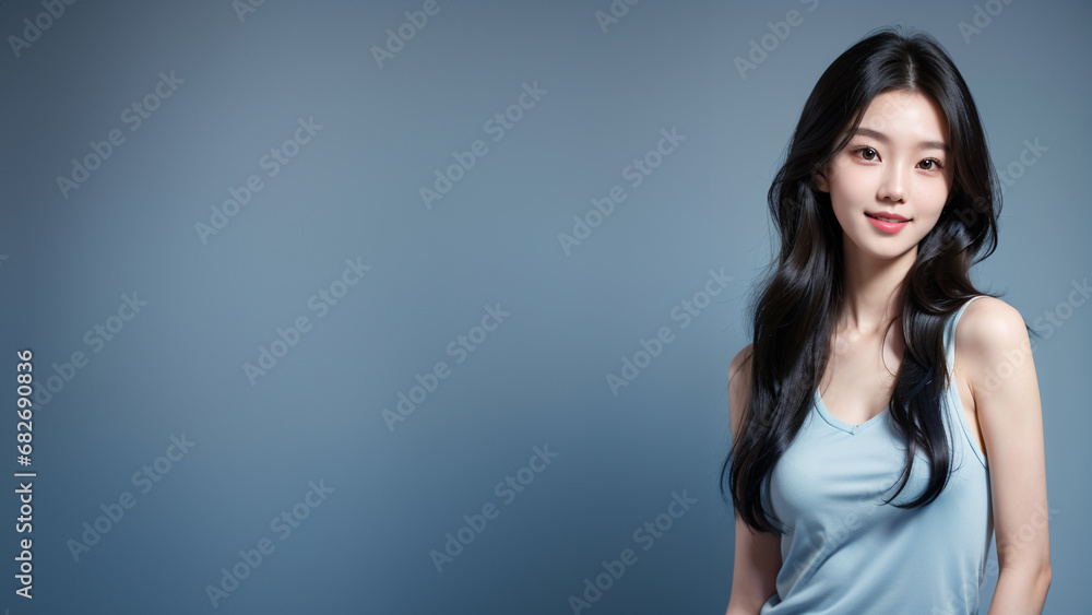 portrait of beautiful asian women wearing casual cloth, copy space. portrait of beautiful asian women wearing casual cloth, copy space.