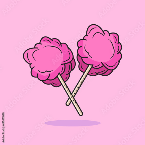 Candy Vector Icon Illustration. Flat Cartoon Style Suitable for Web Landing Page, Banner, Flyer, Sticker, Card, Background