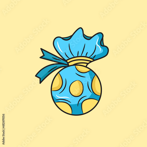 Candy Vector Icon Illustration. Flat Cartoon Style Suitable for Web Landing Page, Banner, Flyer, Sticker, Card, Background
