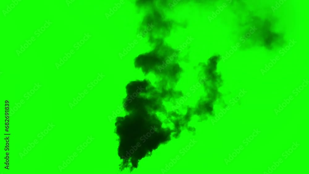 Smoke of Fire after the Attack. Alpha Channel. Black smoke rises from a large burning object. Ideal for simulating burned equipment and buildings in the middle distance from the camera Smoke of Fire after the Attack. Alpha Channel. Black smoke rises from a large burning object. Ideal for simulating burned equipment and buildings in the middle distance from the camera