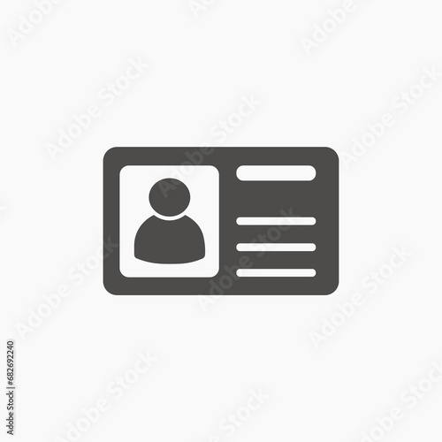 identification card, id icon vector symbol sign