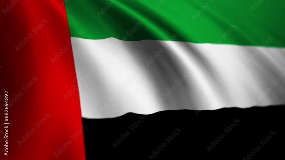 Waving Flag of The United Arab Emirates in stunning detail. Dubai people national flag video background. 4K resolution 3840x2160, 60fps Waving Flag of The United Arab Emirates in stunning detail. Dubai people national flag video background. 4K resolution 3840x2160, 60fps